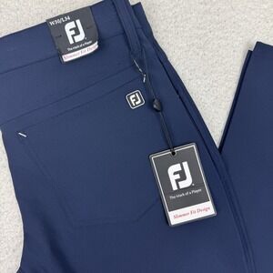 NWT Footjoy Performance Pants 30x34‎ Athletic Slim Fit 5 Pocket Navy Blue 24353